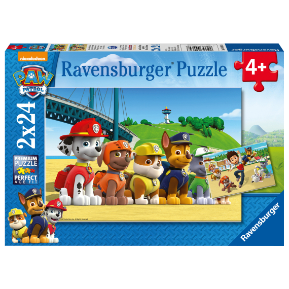 Ravensburger - Puzzle Tlapková Patrola Stateční psi 2x24 dílků                    