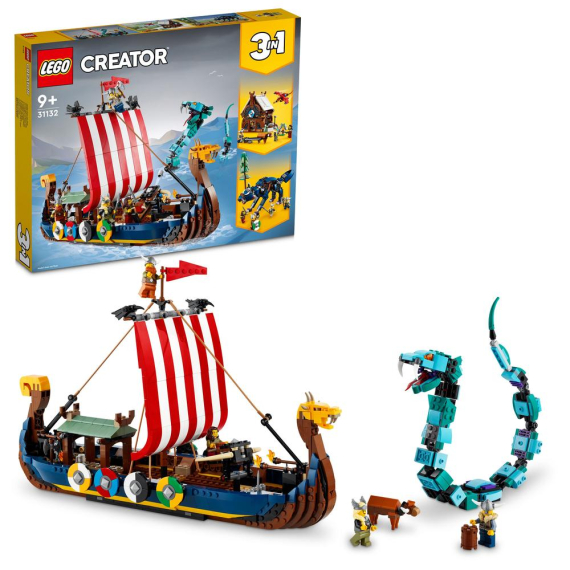 LEGO® Creator 3 v 1 31132 Vikingská loď a mořský had                    
