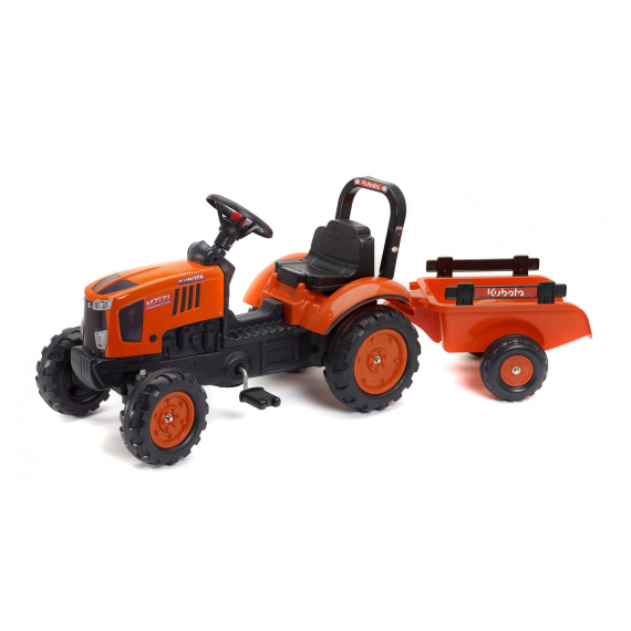 FALK - Šlapací traktor Kubota M7171 s valníkem oranžový                    