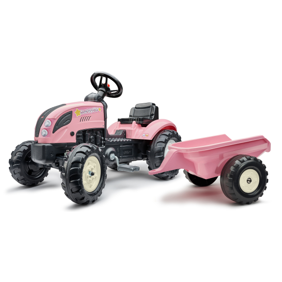 FALK - Šlapací traktor County Star s valníkem růžový                    