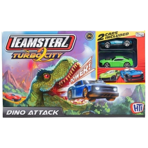 Teamsterz dráha dinosaurus + 3 autíčka
