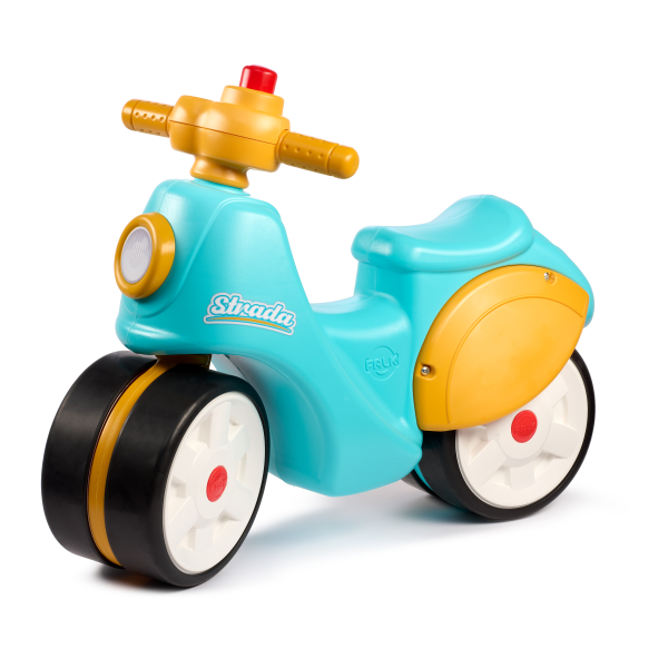 FALK Odrážedlo retro Strada modro/oranžové s klaksonem