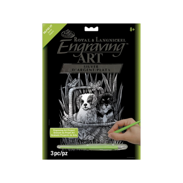 Škrábací obrázek stříbrný - Kokr španěl