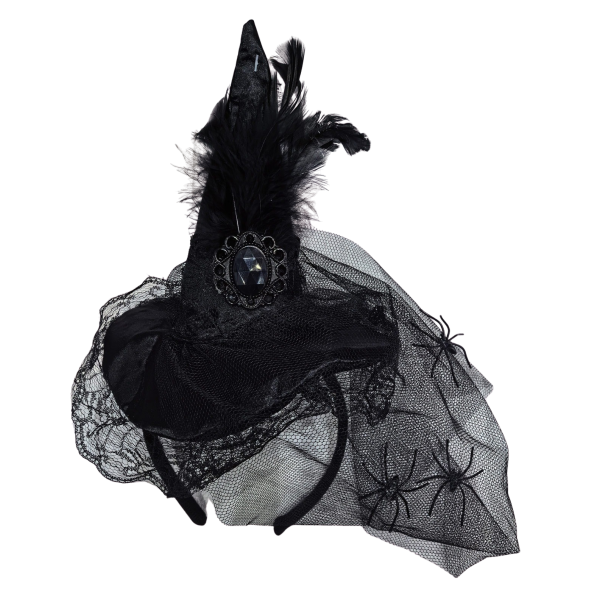 Halloween čelenka klobouček a pavouci