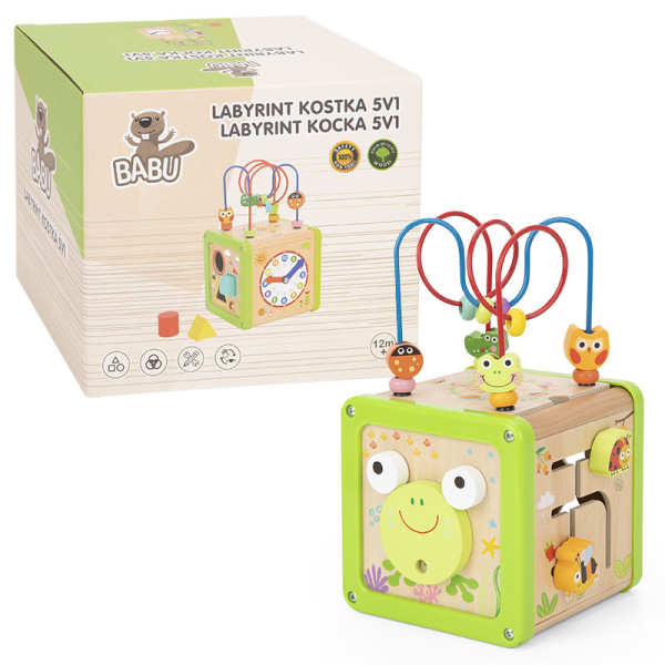 BABU - Labyrint kostka žába 5v1