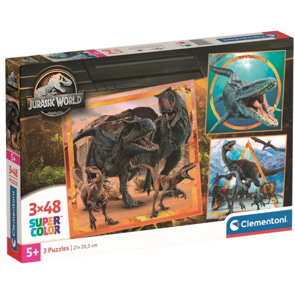 CLEMENTONI Puzzle Jurský svět 3x48 dílků
