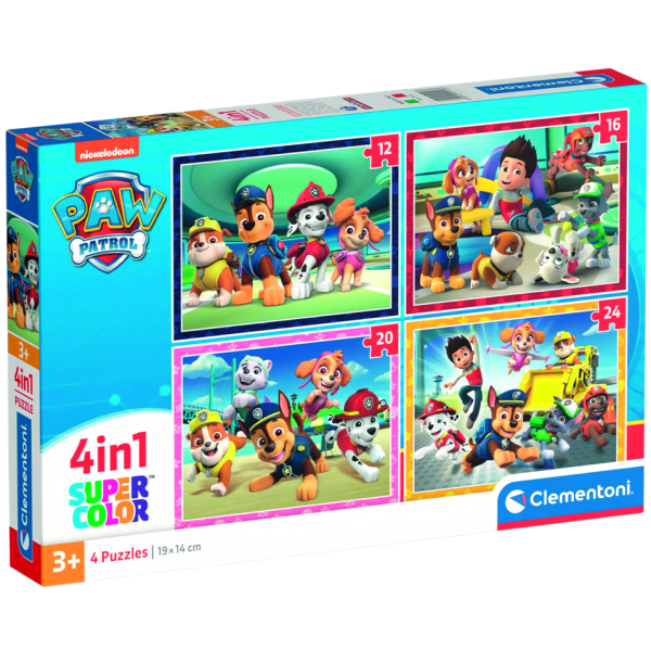 Clementoni - Puzzle 4v1 Tlapková patrola (12+16+20+24 dílků)