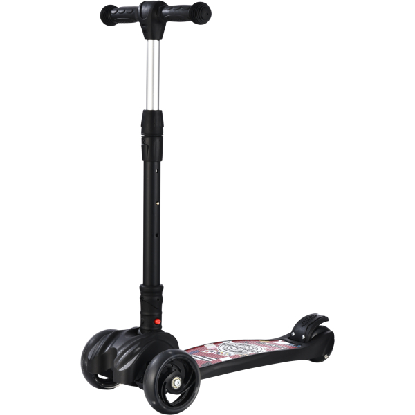 Dětská tříkolová koloběžka svítící - černá