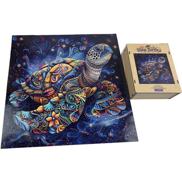 Dřevěné puzzle – Mořská želva