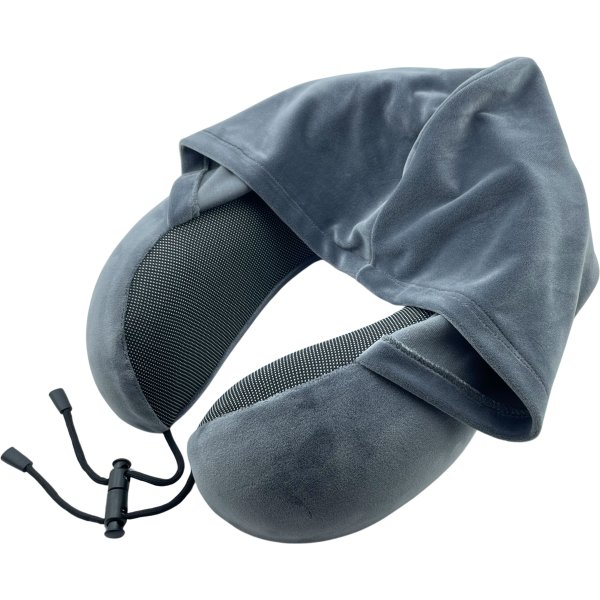 ZÁHLAVNÍK ergonomický s kapucí z paměťové pěny - šedý