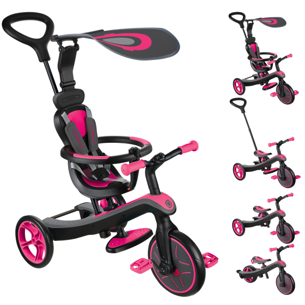 Globber Tříkolka dětská 4v1 - Fuchsia Pink