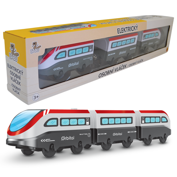 BABU vláčky - Elektrický osobní vláček - set 3 ks