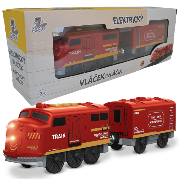 BABU vláčky - Elektrický vláček červený - set 2 ks
