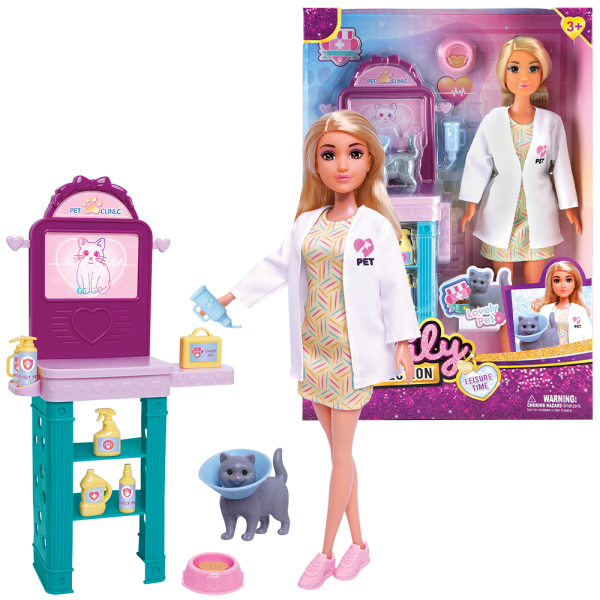 Panenka veterinářka s kočičkou