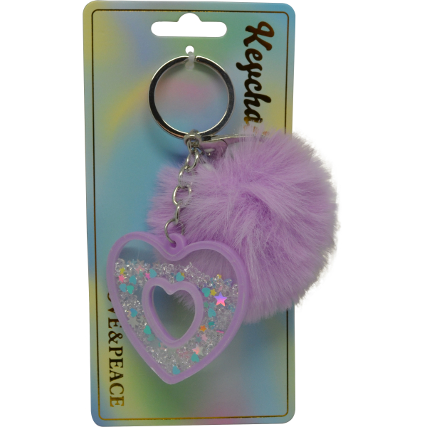 Keychain Přívěsek na klíče - Fialové srdce