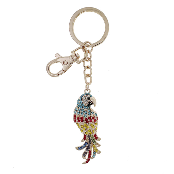 Přívěsek na klíče zlatý papoušek