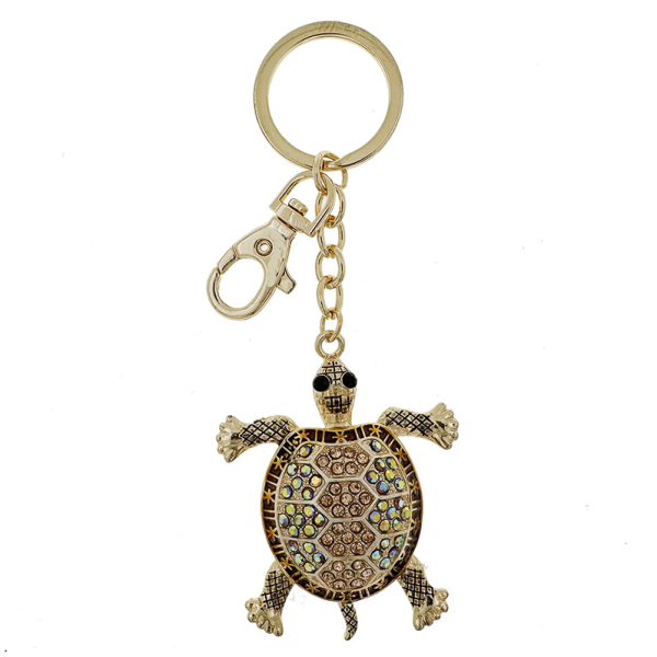 Přívěsek na klíče zlatá želva